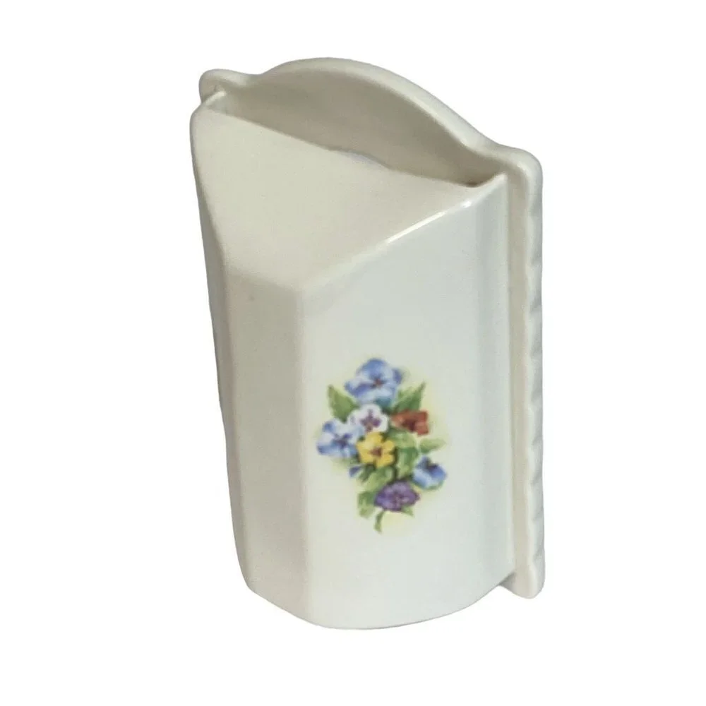 Pansies Frame Donegal Parian China Ireland Vintage Ceramic Photo Frame 6.25